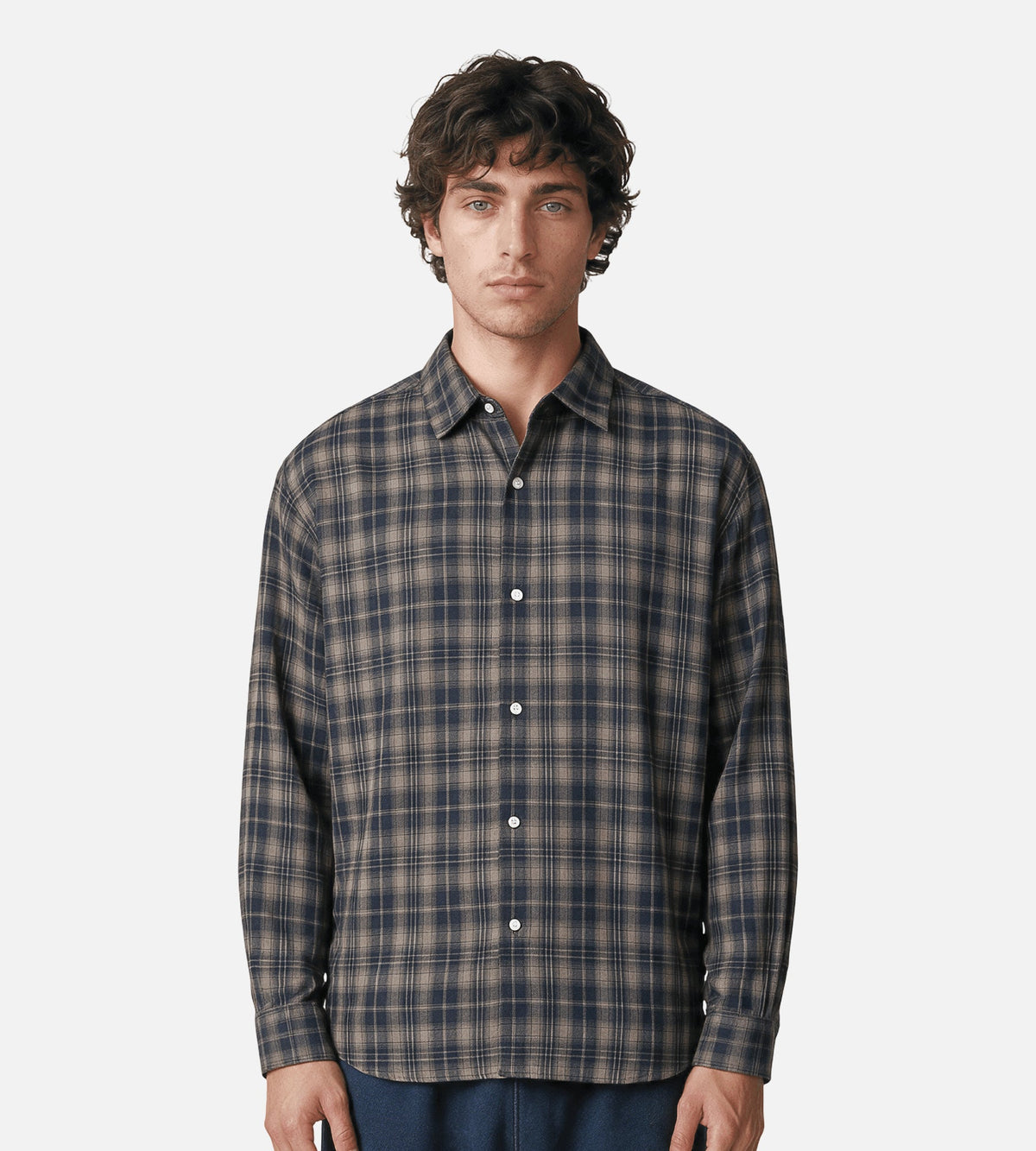 New Amsterdam Surf Association Beach Shirt Check Night Grey Check