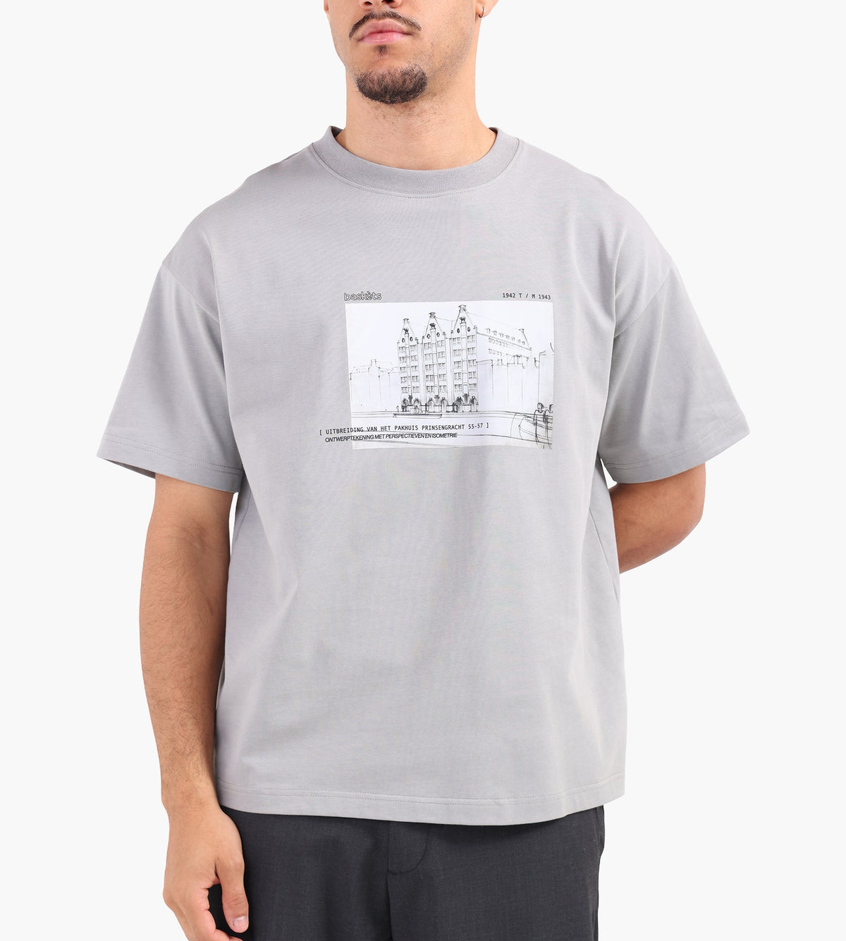 Baskèts Pakhuis Tee Stone Grey