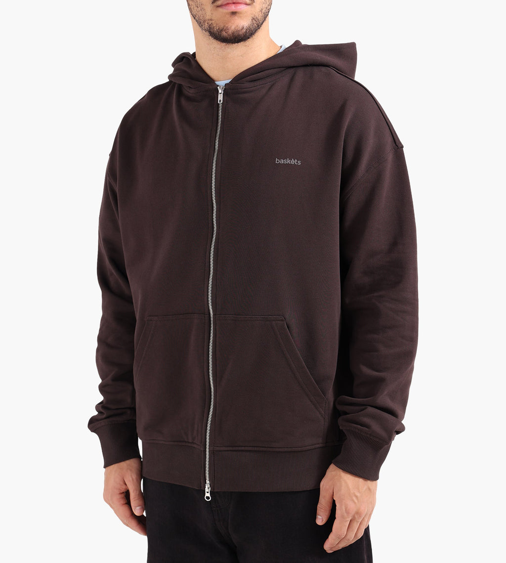 Baskèts Modern Zip Hoodie Marron