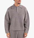 Seventh Wool Knit Polo Sweater Latte Grain