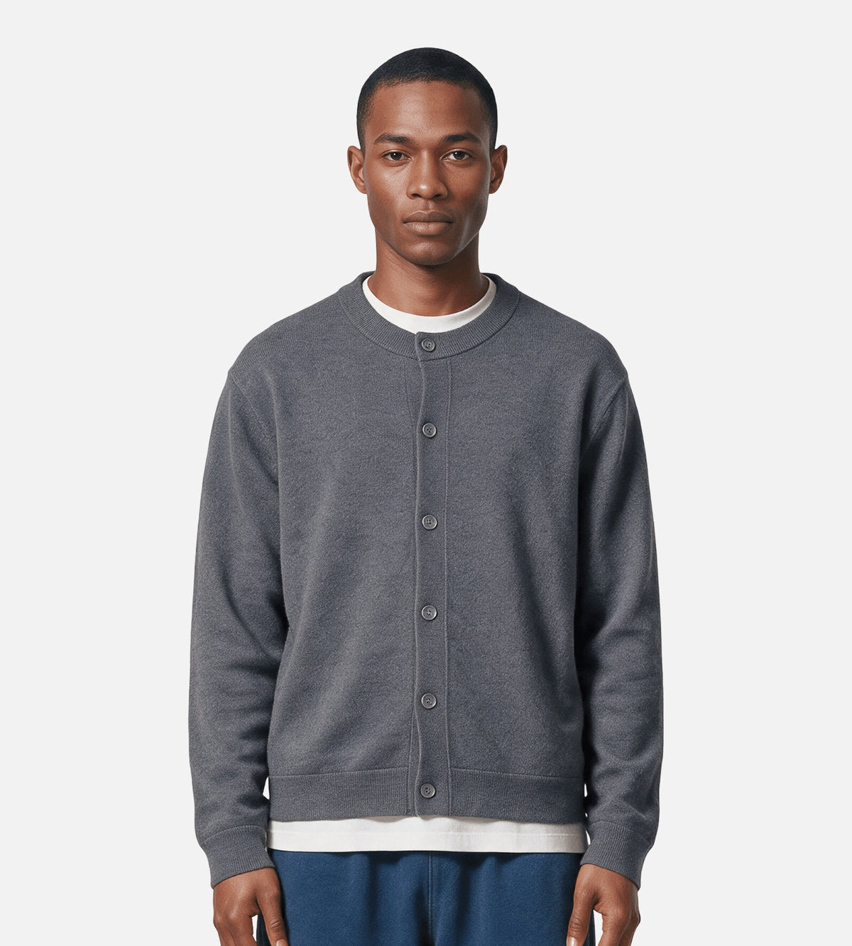 NN.07 Jasper Crew Cardigan 60062 Charcoal Mist