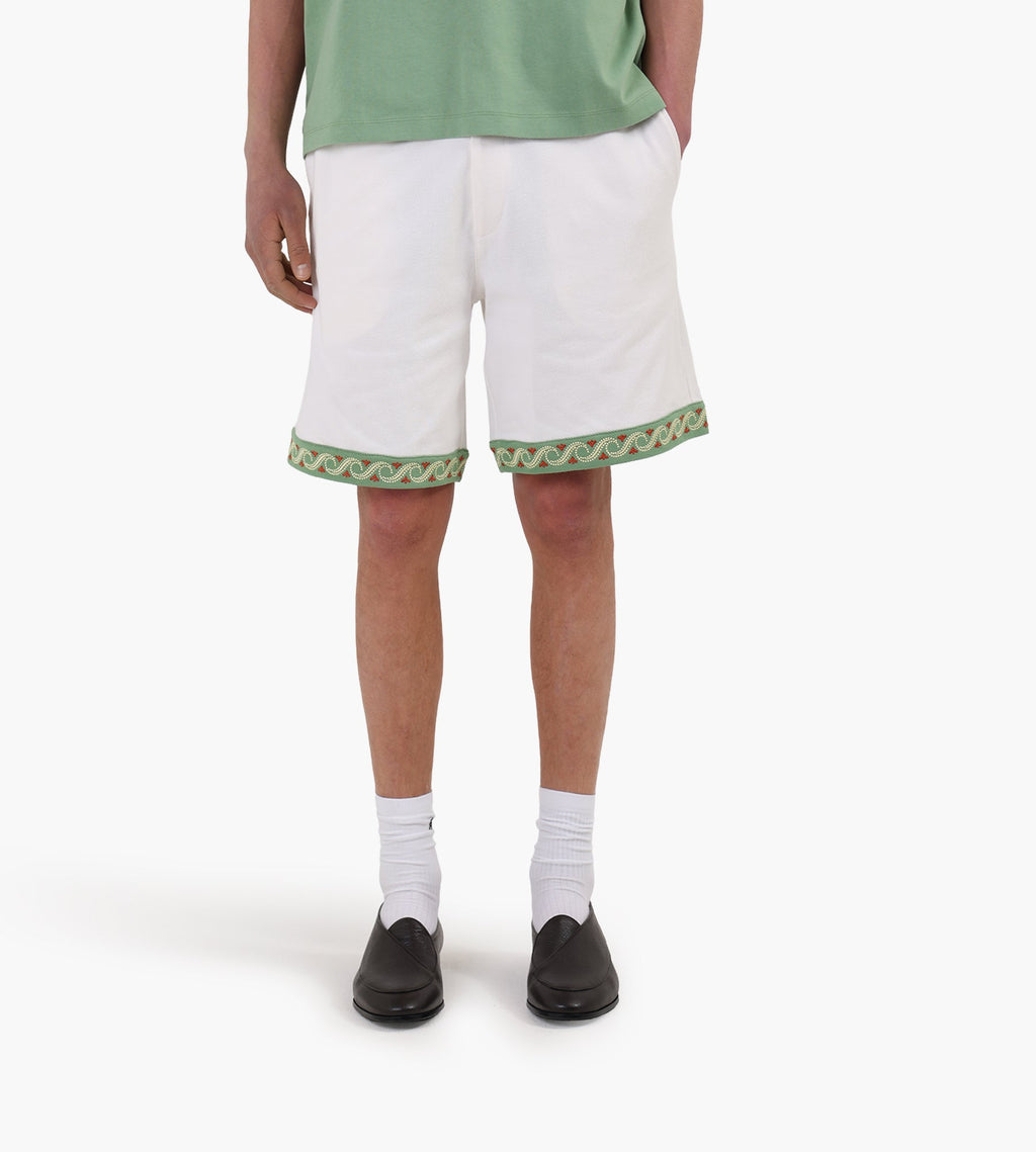 Drôle de Monsieur Short Piquè Brodè Off White