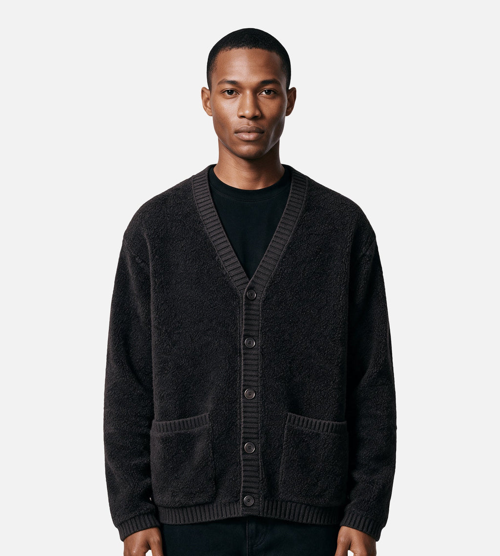 NN.07 Fleece Cardigan 60064 Deep Truffle