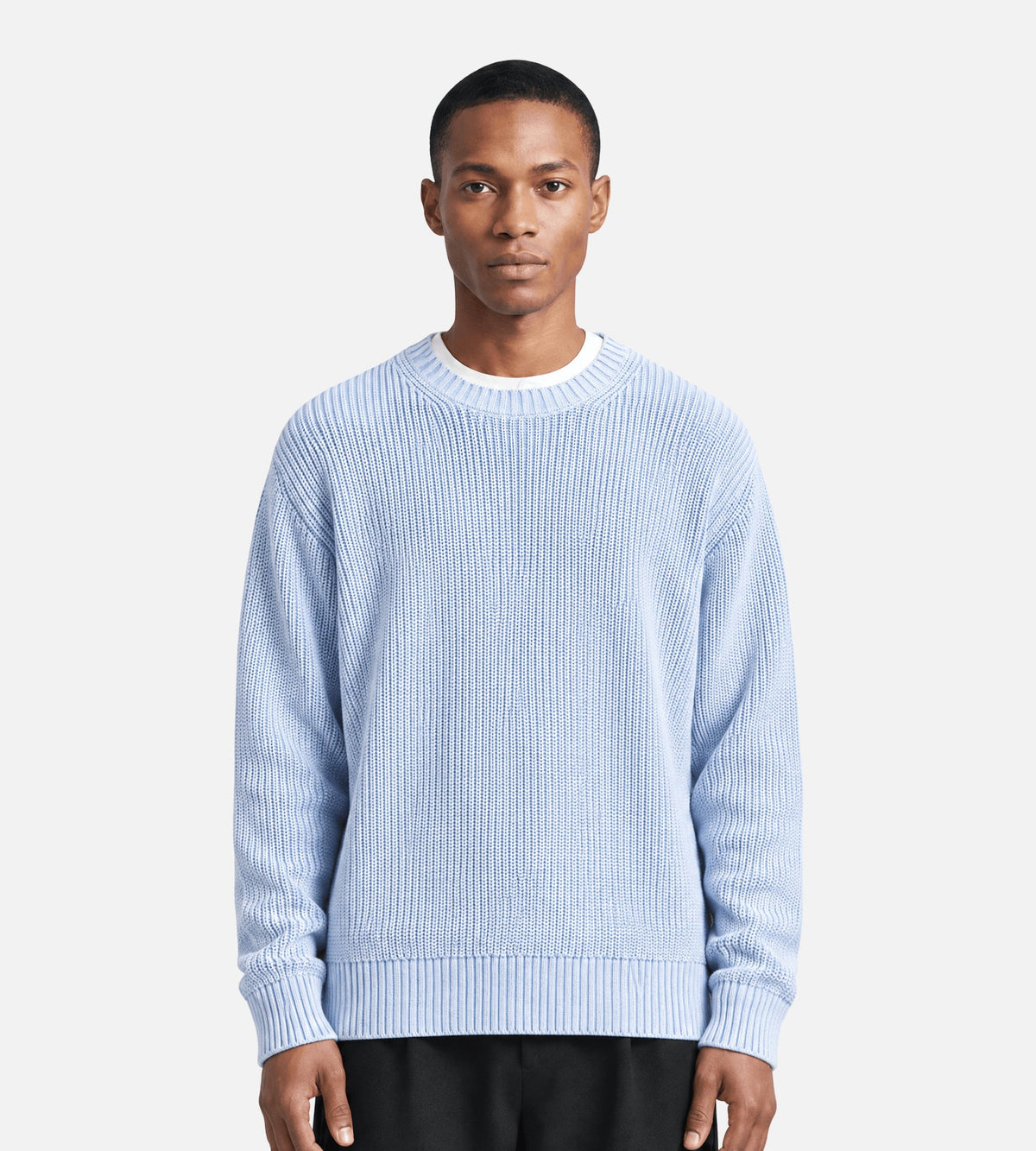 OLAF Washed Knitted Essential Crewneck Windsurfer