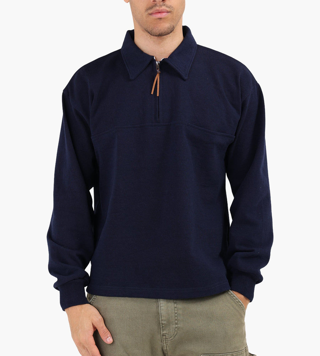 Café-Mountain Quarter Zip Heavy Sweat Navy