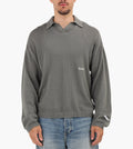 about:blank Resort Long Sleeve Knit Polo Cotton Sage