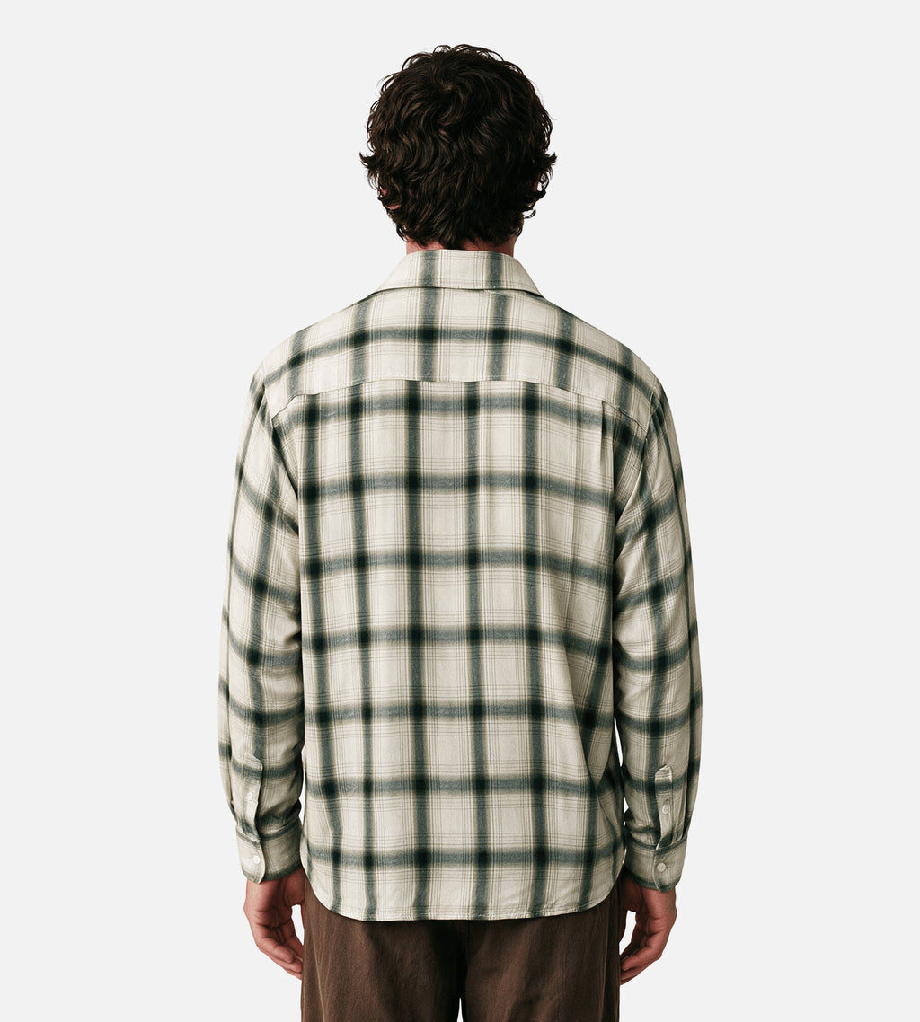 Corridor Shadow Check Long Sleeve Shirt Green