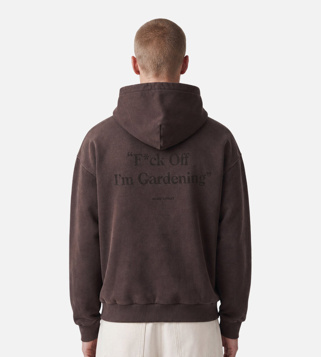 Bram's Fruit Distressed “F*ck Off I’m Gardening” Hoodie Brown