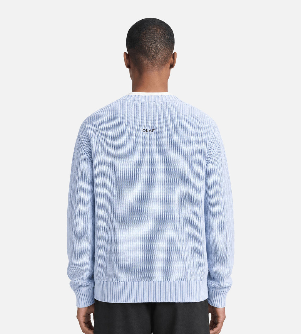 OLAF Washed Knitted Essential Crewneck Windsurfer