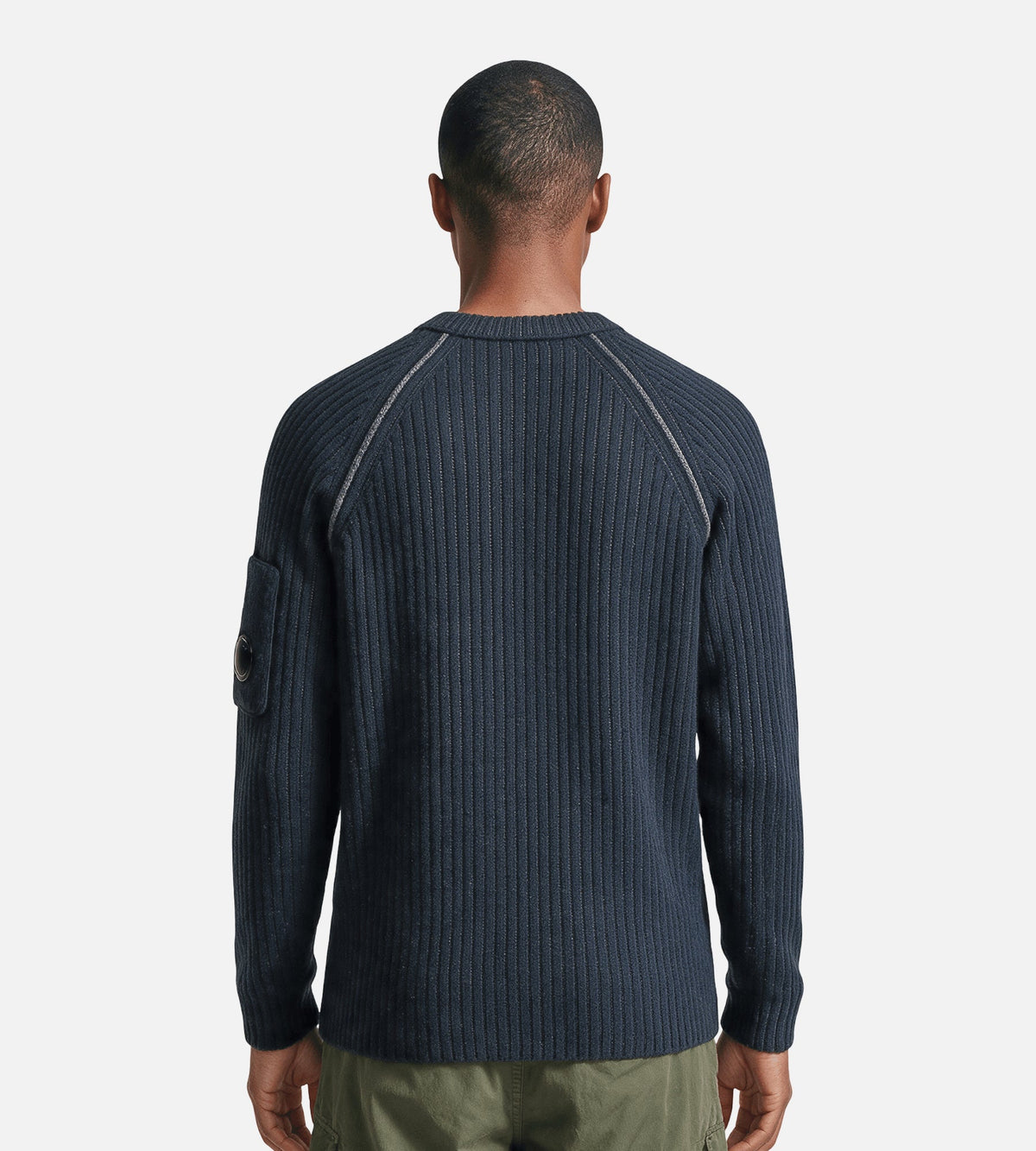 C.P. Company Knitwear Crew Neck In Fleece Knit Dark Shadow