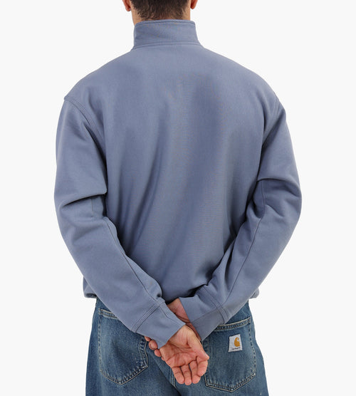 Carhartt WIP Half Zip American Script Sweater Shady Blue