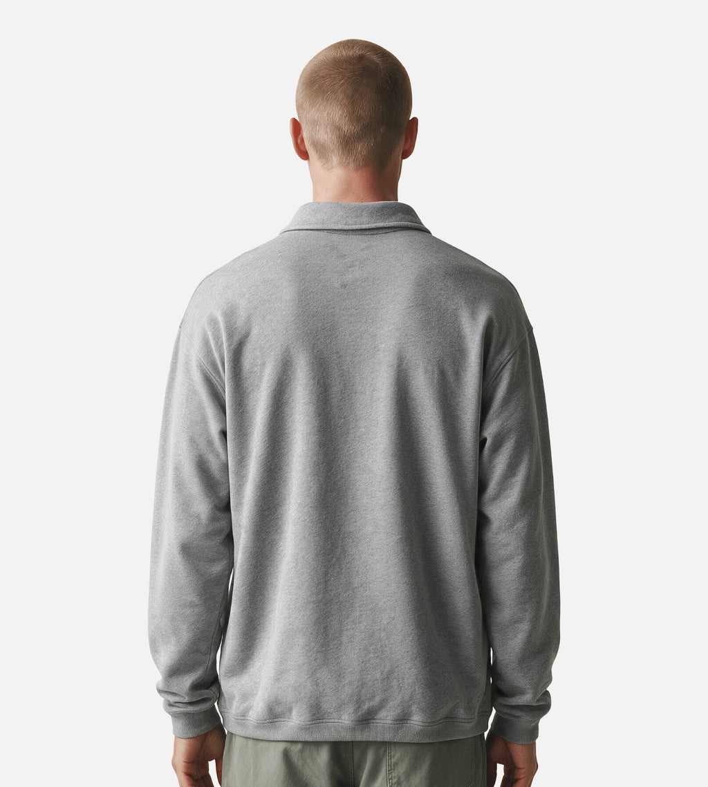 Norse Projects Hjartdal Brushed Diagonal Cotton Fleece Polo Grey Melange