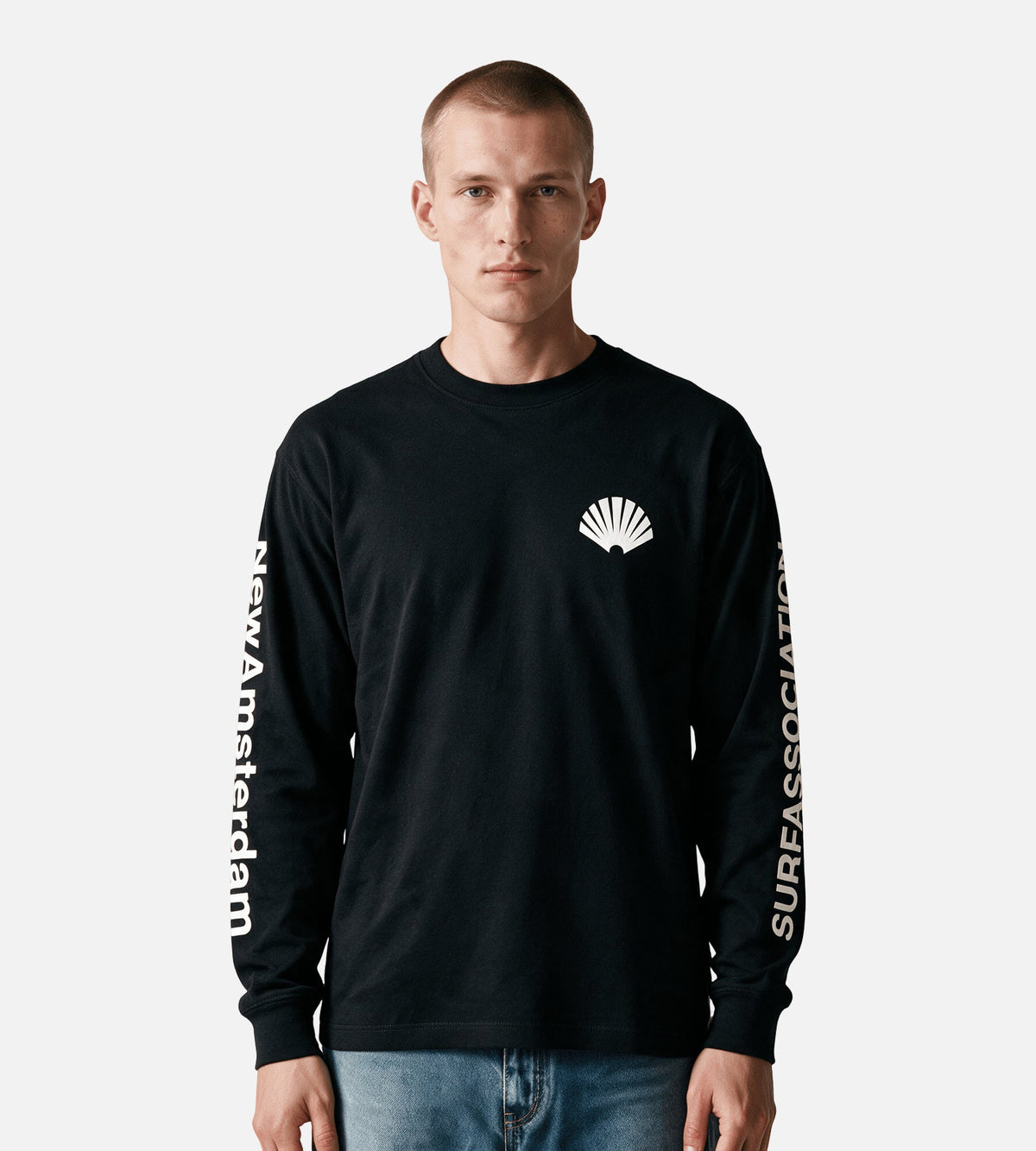 New Amsterdam Surf Association F26 Logo Longsleeve Black White