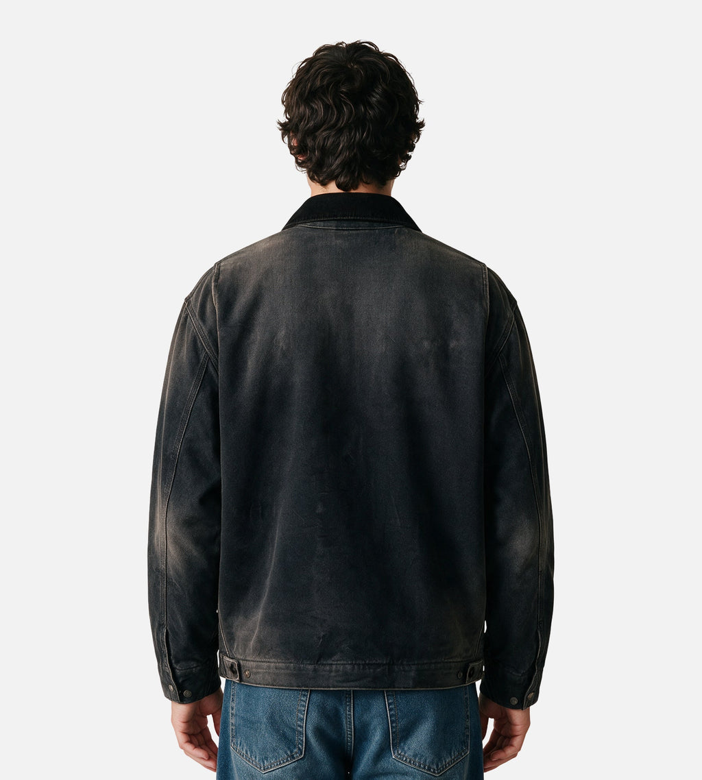 Carhartt WIP OG Detroit Jacket Black Black Tobacco Used Wash