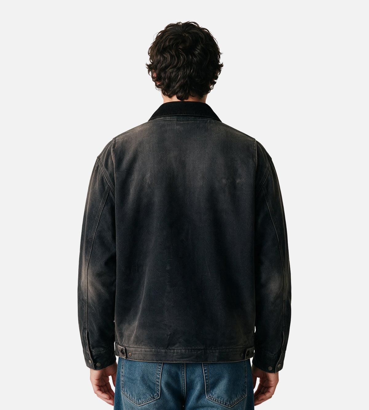 Carhartt WIP OG Detroit Jacket Black Black Tobacco Used Wash