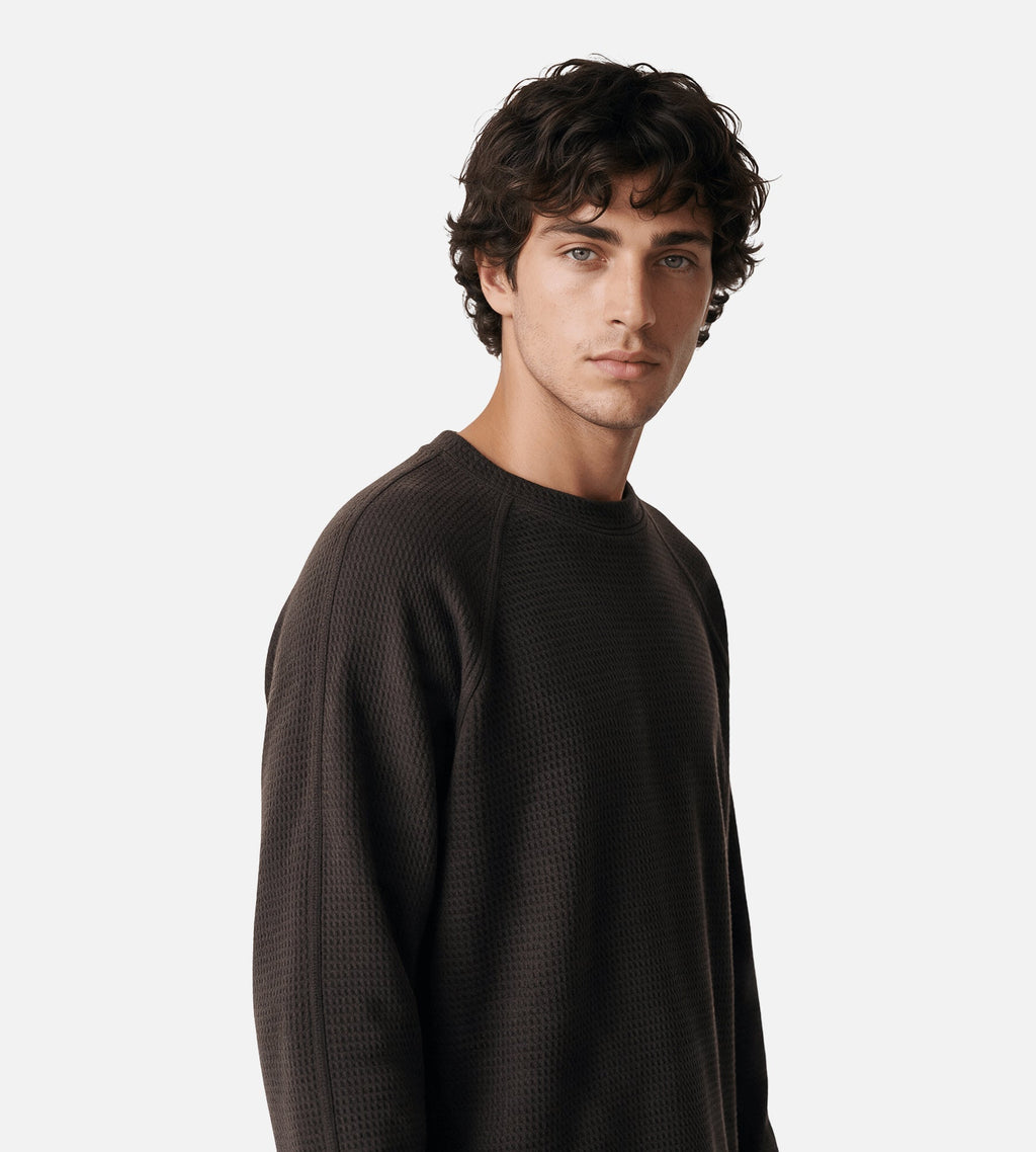 OLAF Waffle Crewneck Chocolateplum