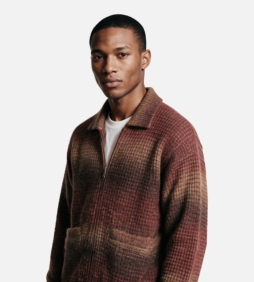 Obey Anton Gradient Cardigan Brown Multi