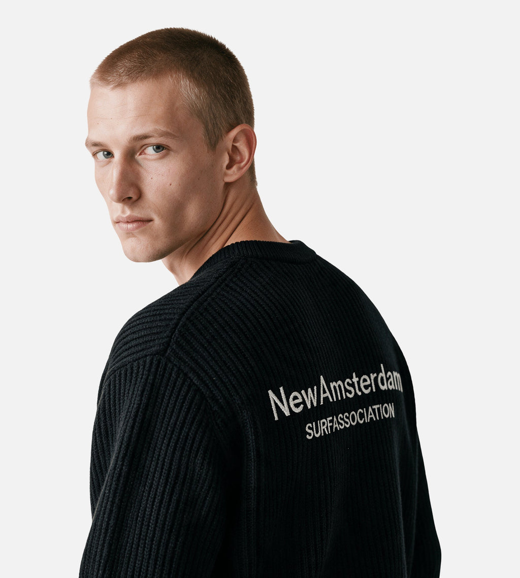New Amsterdam Surf Association Knitted Crewneck Black