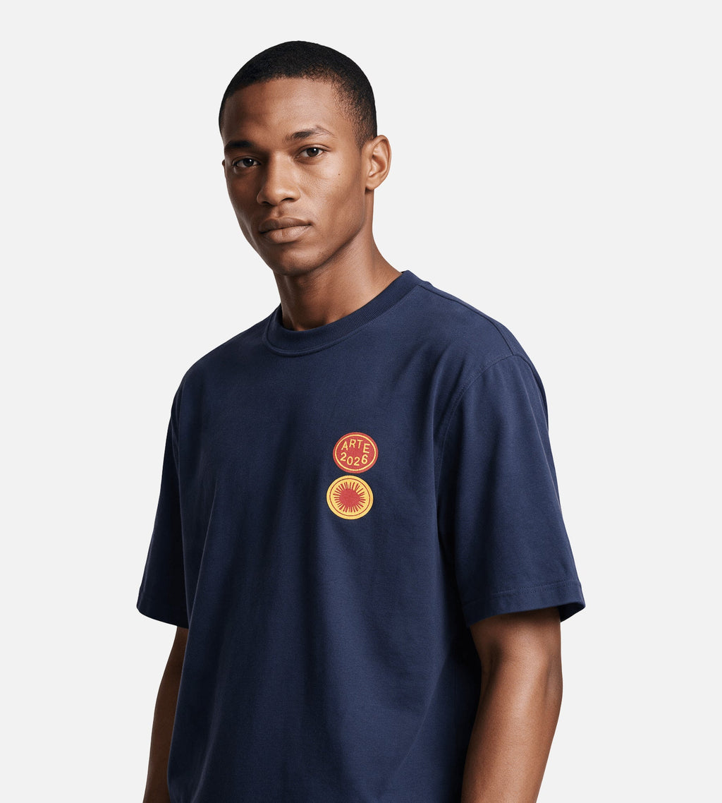 Arte Antwerp Sun Stamp T-shirt Navy