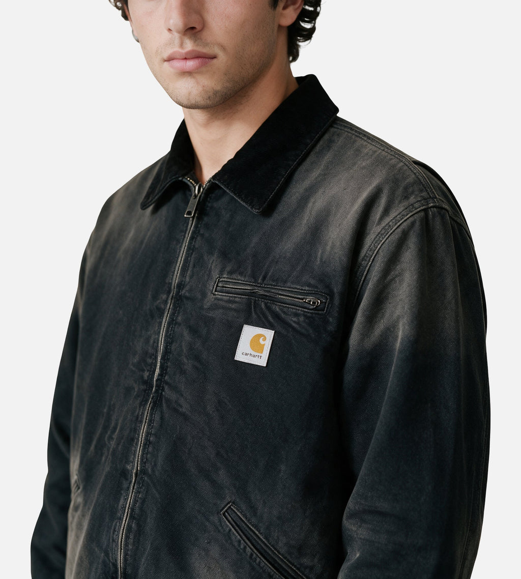 Carhartt WIP OG Detroit Jacket Black Black Tobacco Used Wash