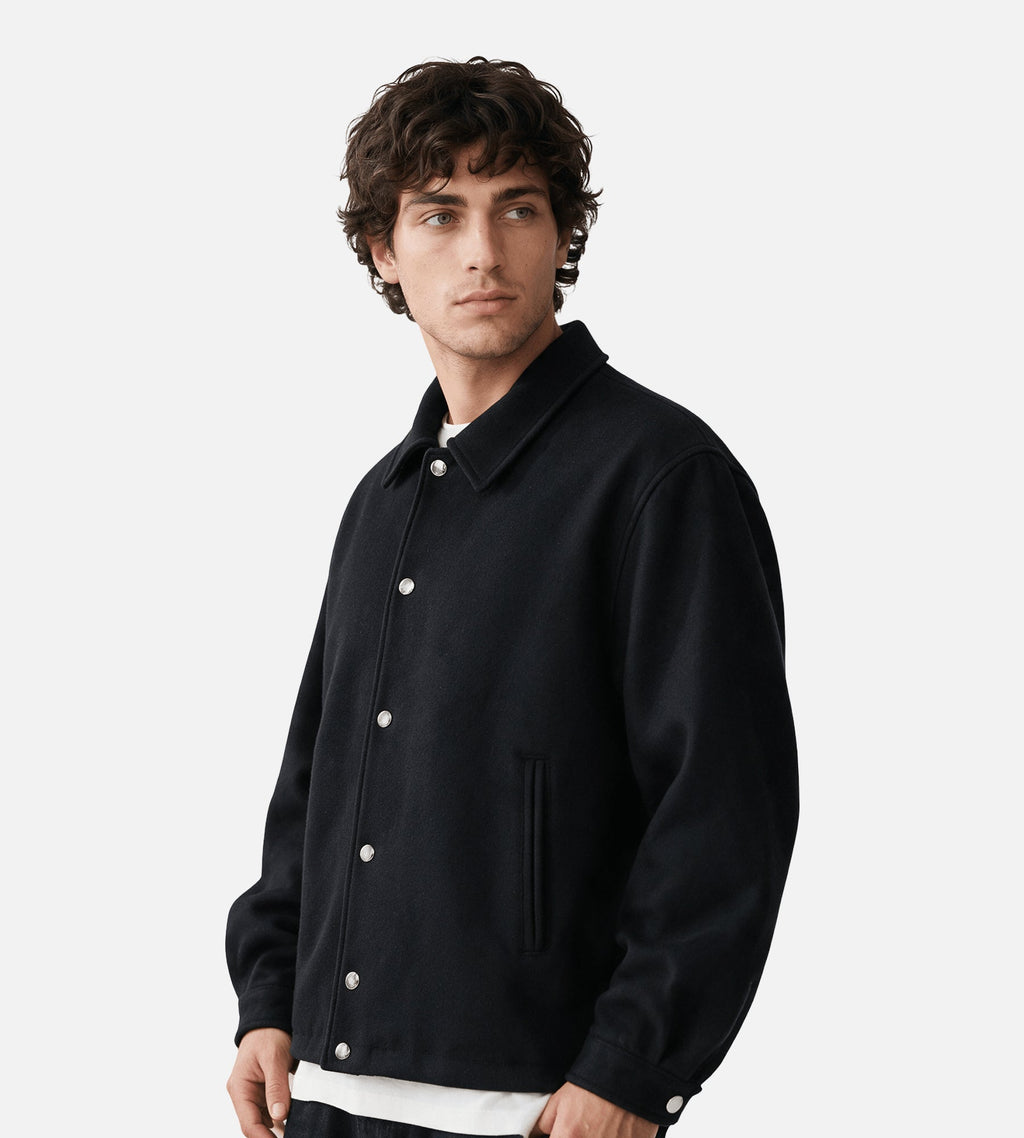 New Amsterdam Surf Association Wool Coach Jacket Black