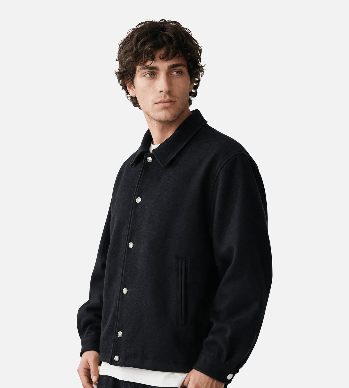 New Amsterdam Surf Association Wool Coach Jacket Black