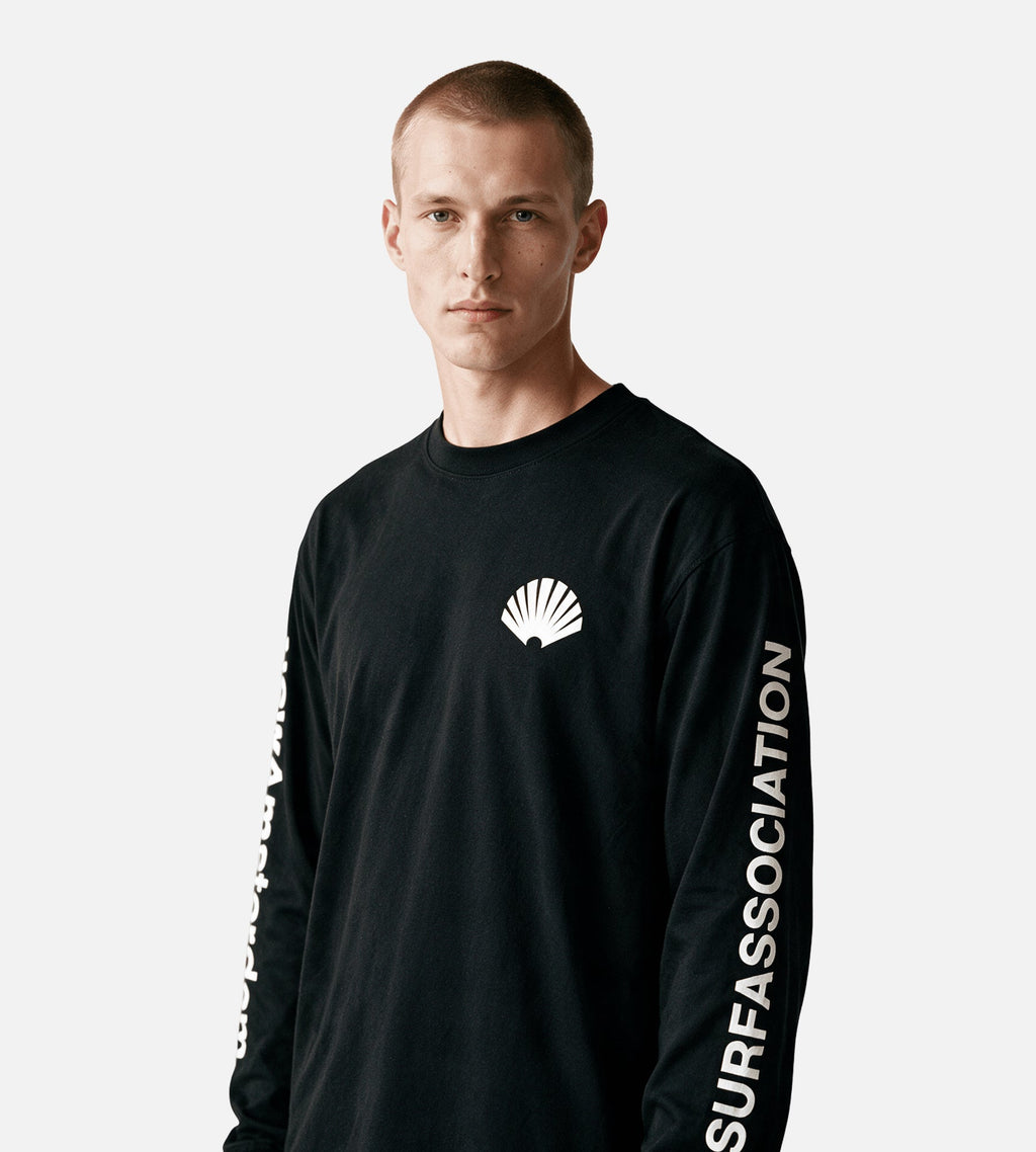New Amsterdam Surf Association F26 Logo Longsleeve Black White