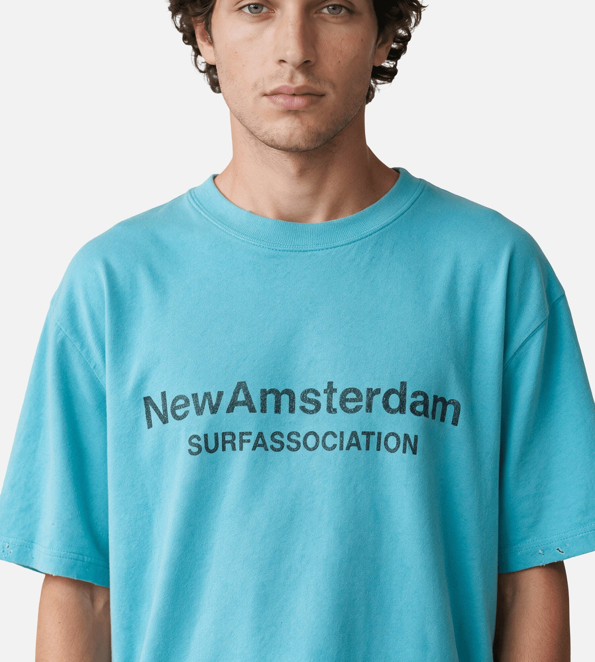 New Amsterdam Surf Association Worked Logo Tee Pool Blue Black