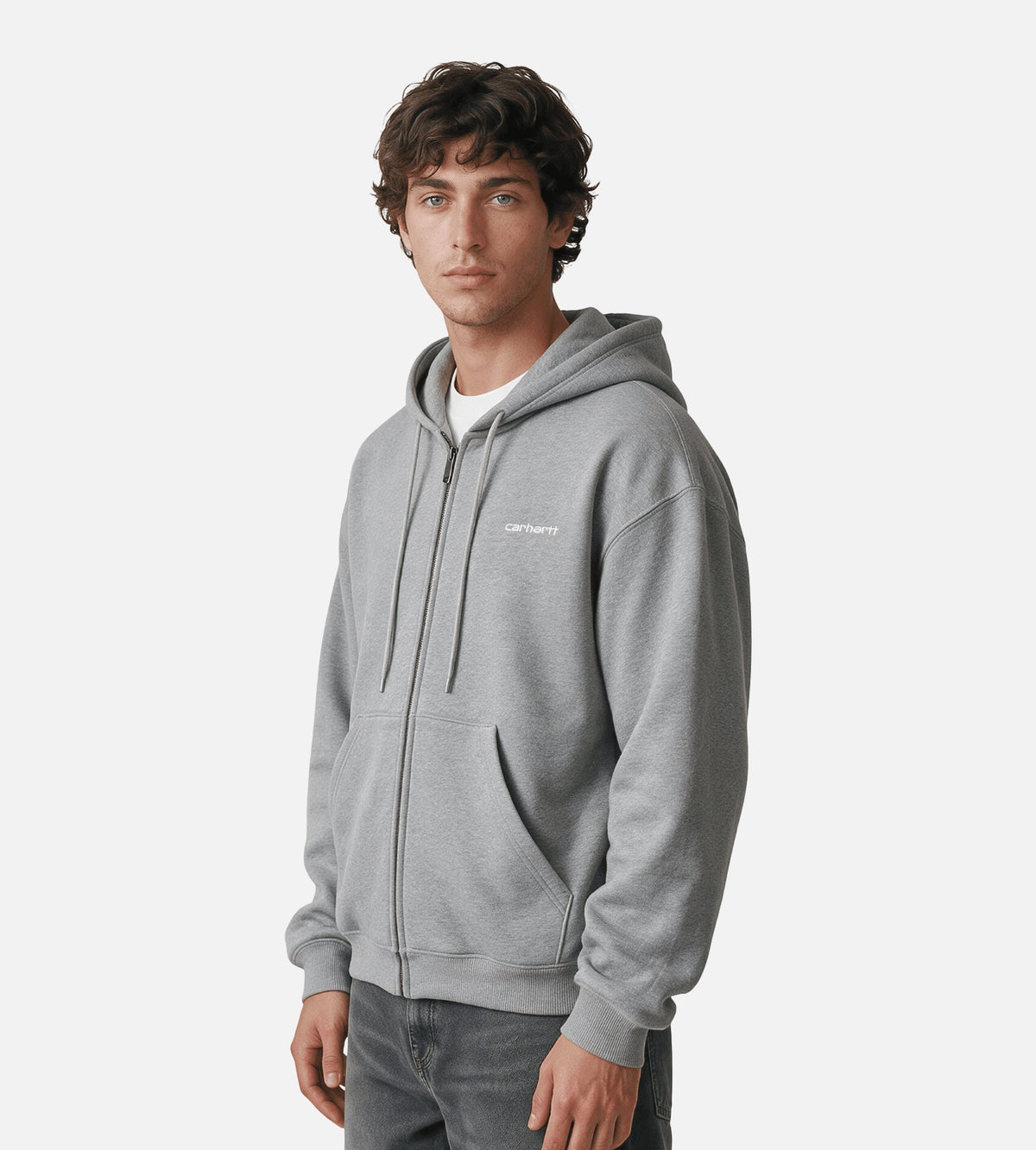 Carhartt WIP Hooded Ebbert Jacket Grey Heather White