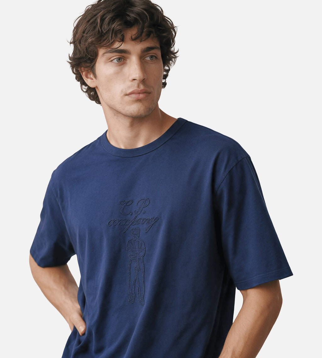 C.P. Company 30/2 Mercerized Jersey Twisted British Sailor T-Shirt Peacoat