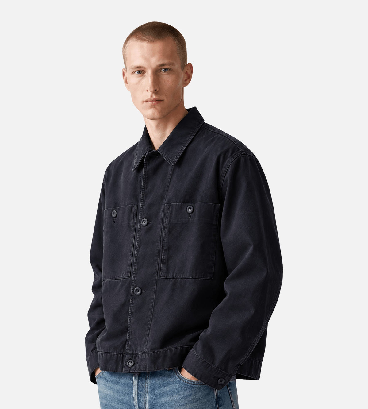 Norse Projects Arresskov Broken Twill Overshirt Dark Navy