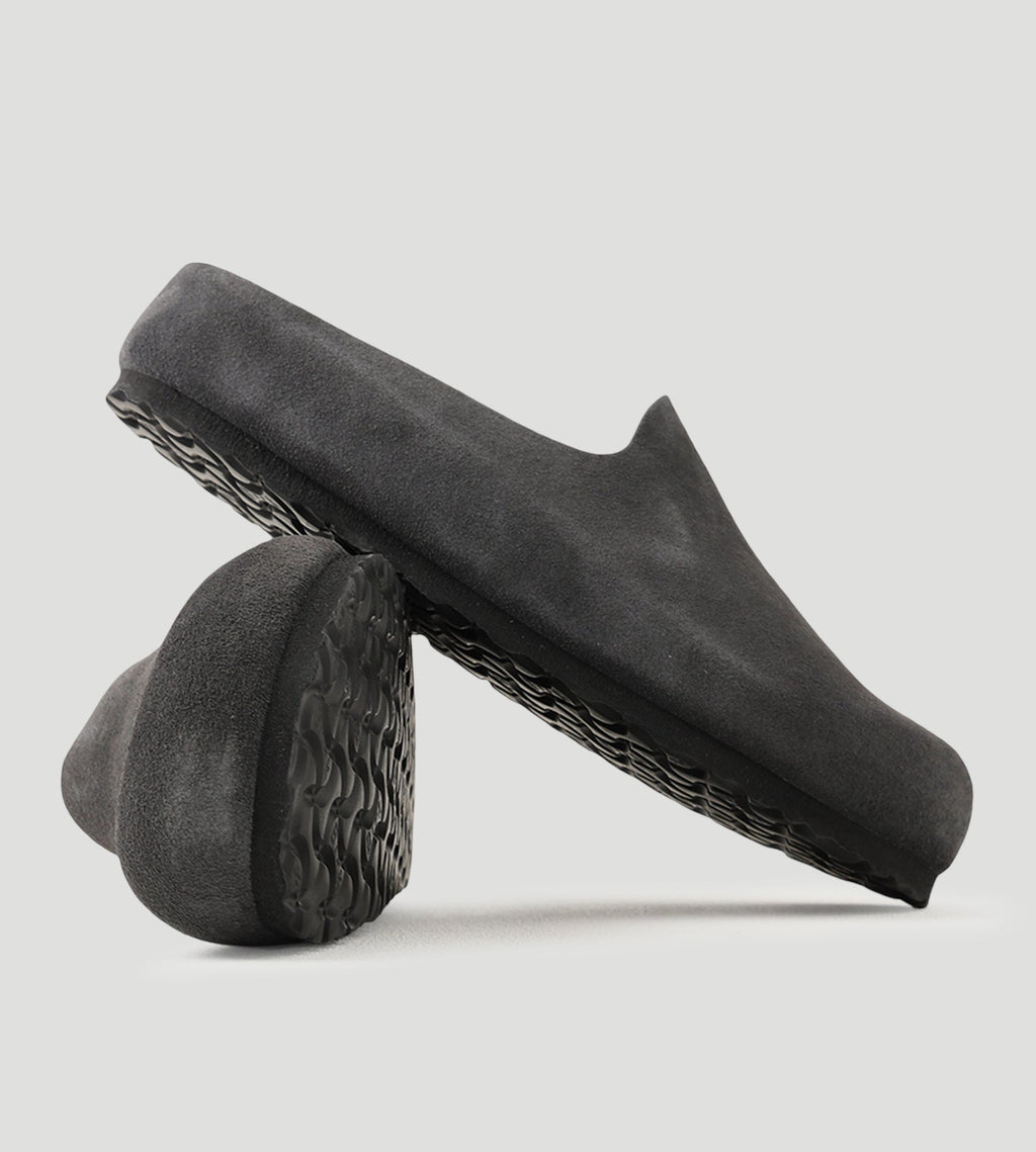 Birkenstock Amsterdam Wrapped Suede Leather Charcoal