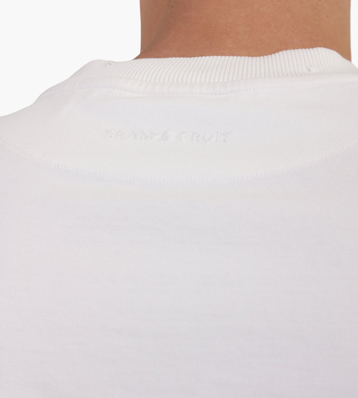 Bram's Fruit Distressed Script Logo Longsleeve Off White