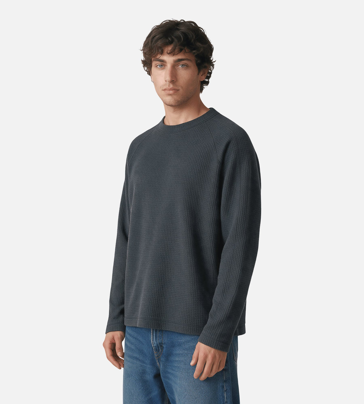 OLAF Waffle Crewneck Charcoal