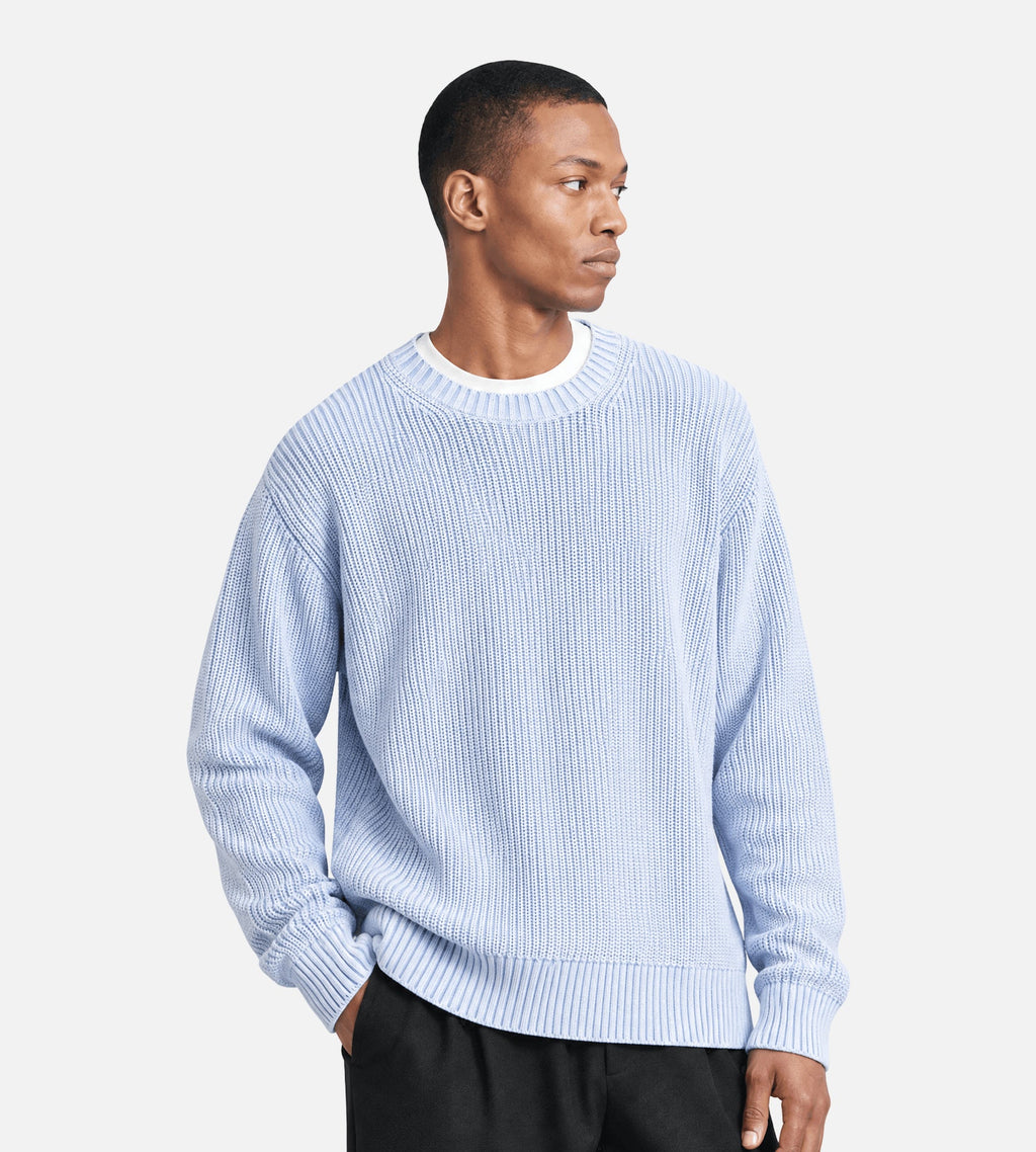 OLAF Washed Knitted Essential Crewneck Windsurfer
