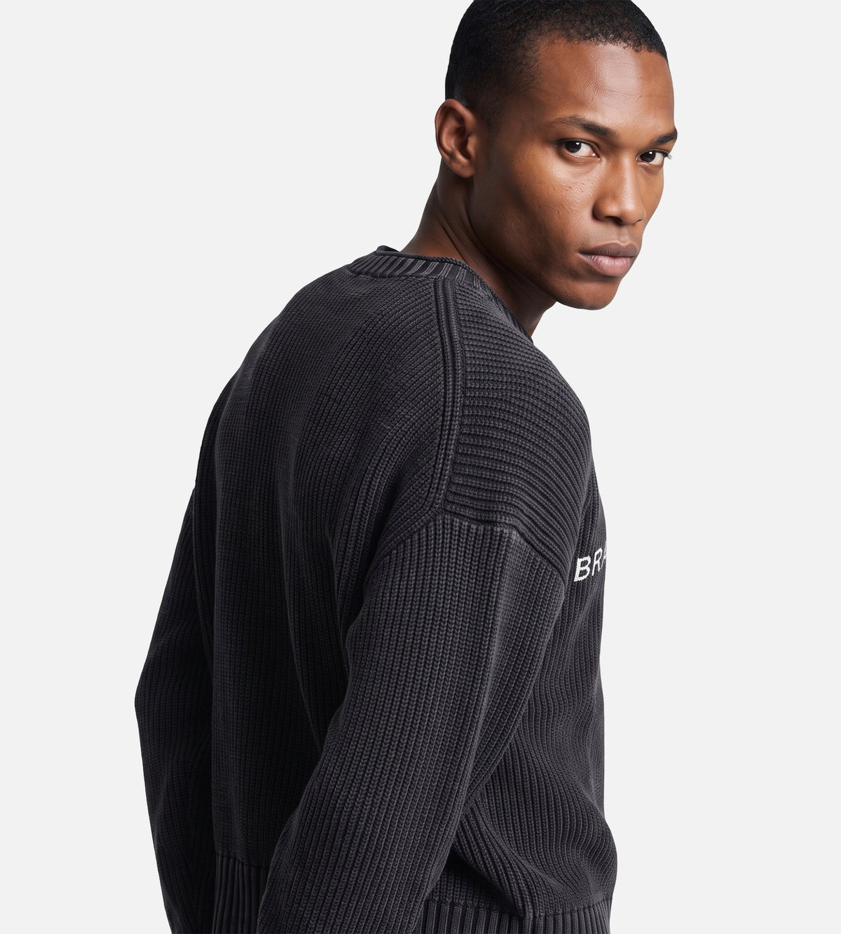 Bram's Fruit Stamp Knit Charcoal Black
