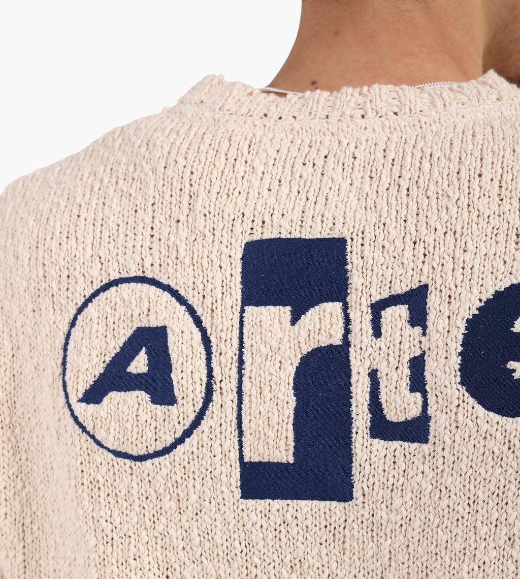 Arte Antwerp Back Graphic Knit T-shirt Cream