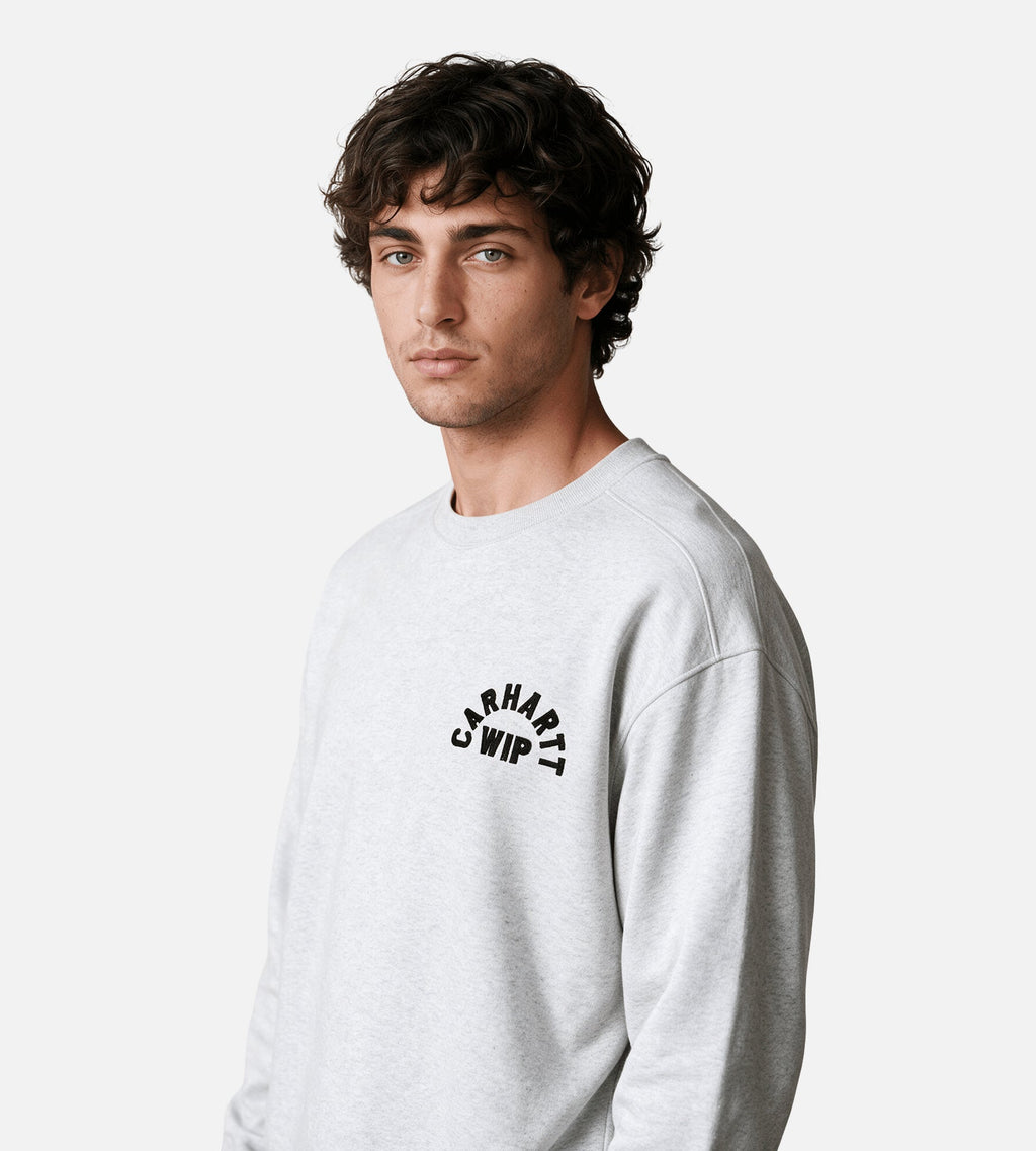 Carhartt WIP Arch Script Sweater Ash Heather Dark Navy