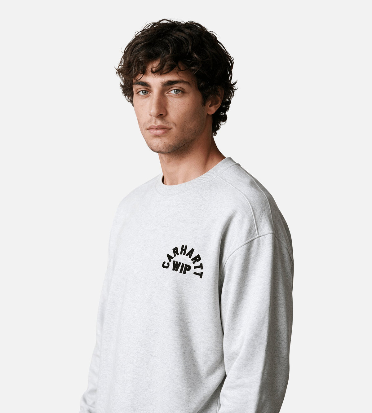 Carhartt WIP Arch Script Sweater Ash Heather Dark Navy