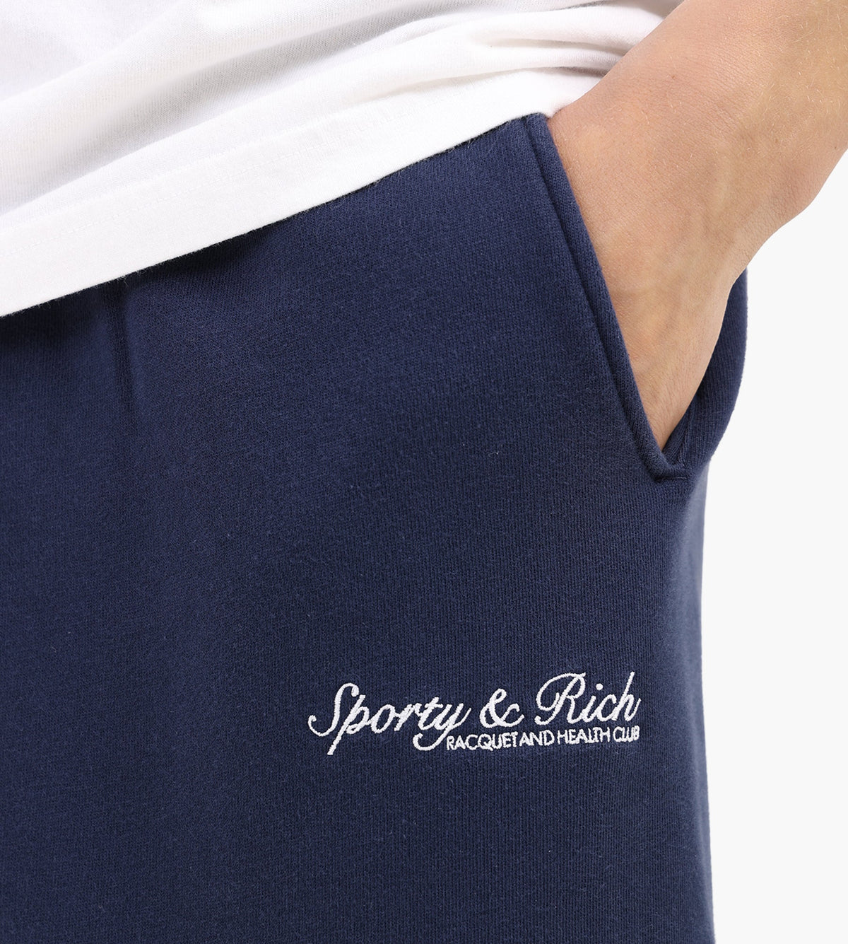 Sporty & Rich Syracuse Embroidered Sweatpant Dark Navy White