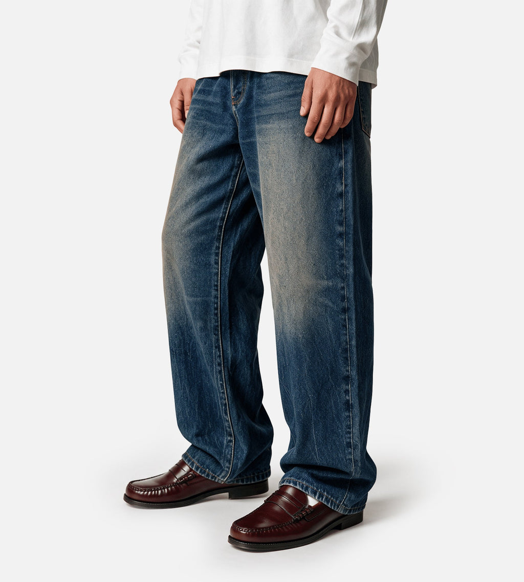 Obey Classic Baggy Denim Oil Stained Indigo