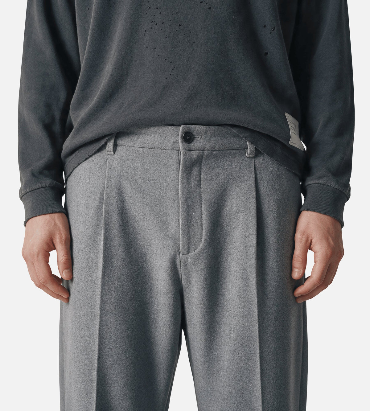 OLAF Regular Pleated Pant Sharkskin