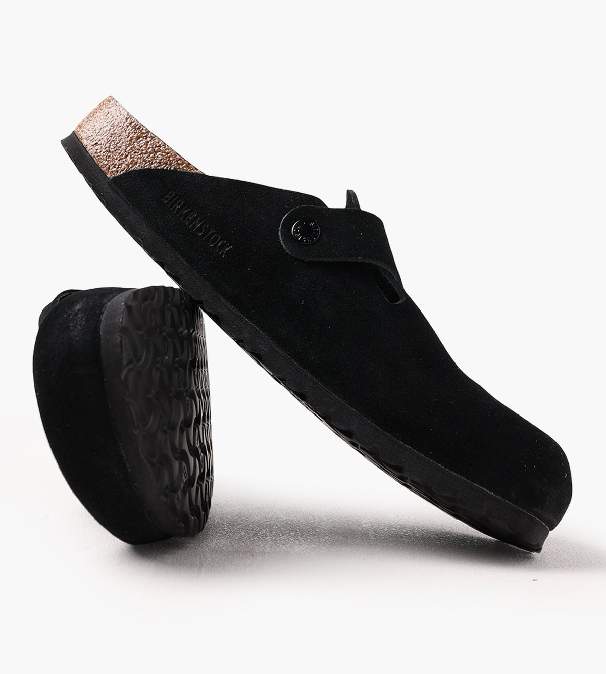 Birkenstock Boston Soft Footbed Suede Leather Black