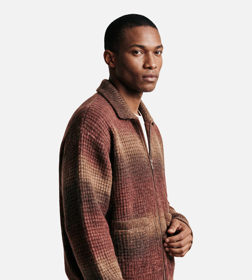 Obey Anton Gradient Cardigan Brown Multi