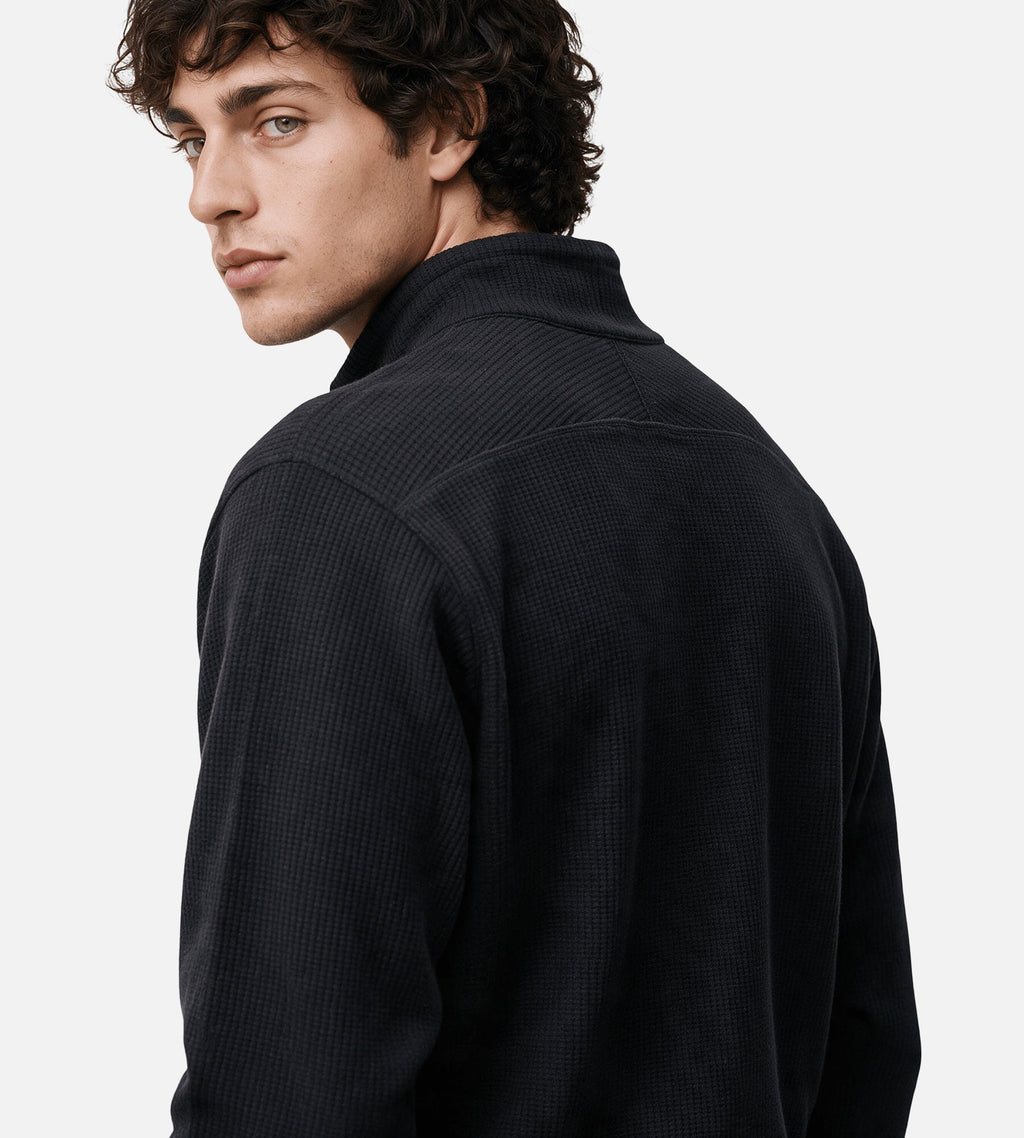 Norse Projects Teno Cotton Hemp Military Rib Zip Cardigan Black