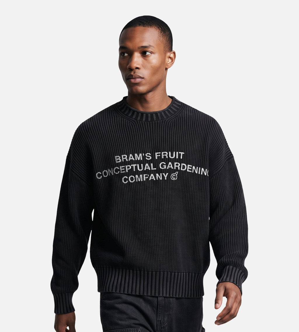 Bram's Fruit Stamp Knit Charcoal Black