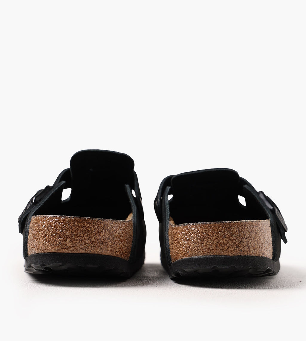 Birkenstock Boston Soft Footbed Suede Leather Black