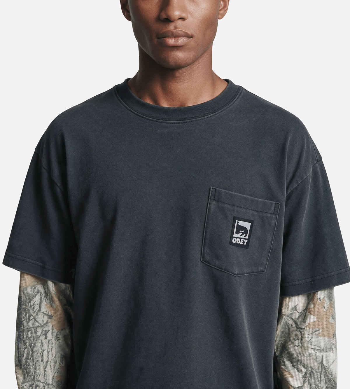 Obey Post 2FER Longsleeve Dusty Black Limo Multi