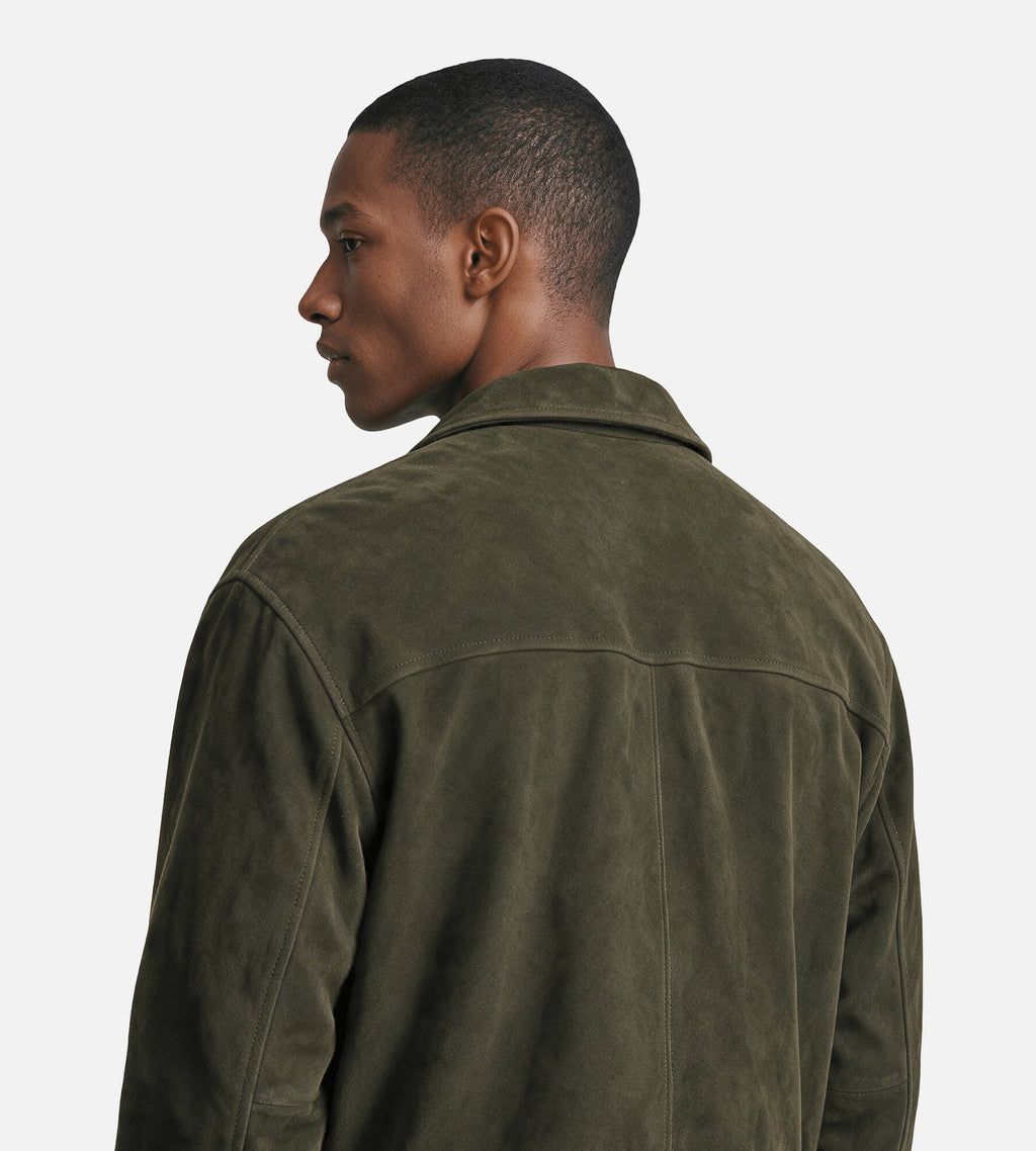 NN.07 Petrus Suede 80030 Jacket Shadow Moss