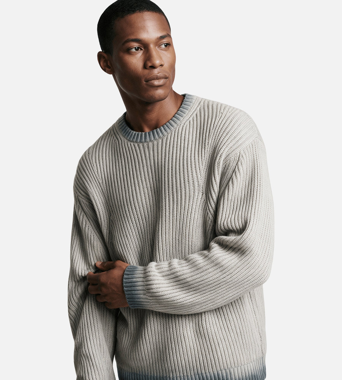 Obey Ian Faded Wash Sweater Grey Faded Wash